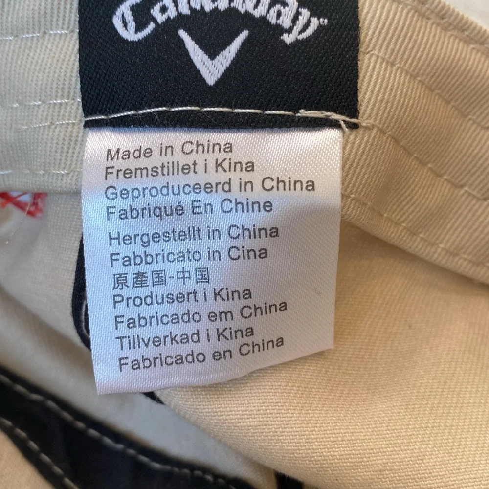 Callaway Golf khaki cotton embroidered brim baseball hat NWOT One Size